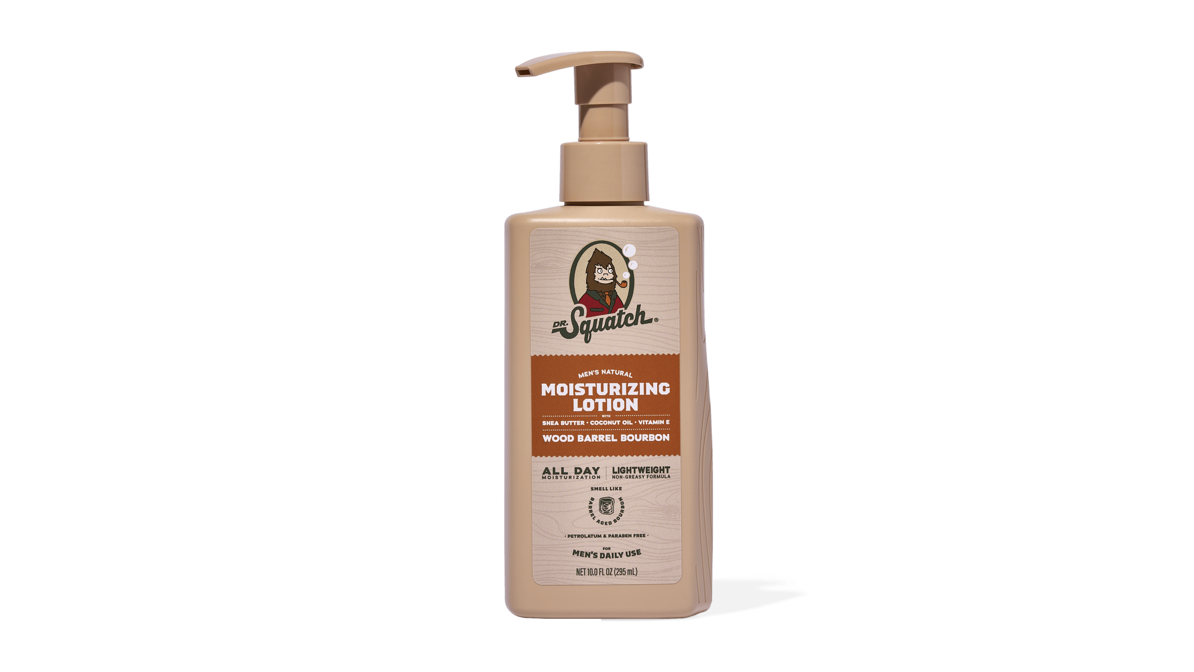 Dr. Squatch Wood Barrel Bourbon Lotion packaging